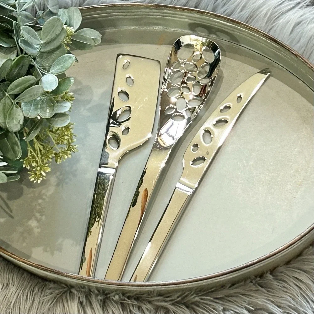 WMF Cheese Set Nuova Serving Utensil Set Of Three- Cheese Knives & Serving Spoon